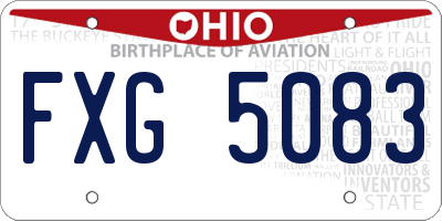 OH license plate FXG5083
