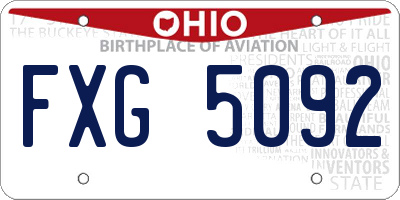OH license plate FXG5092