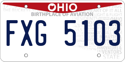 OH license plate FXG5103