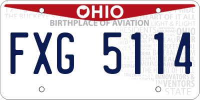 OH license plate FXG5114