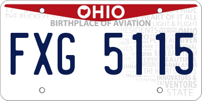 OH license plate FXG5115