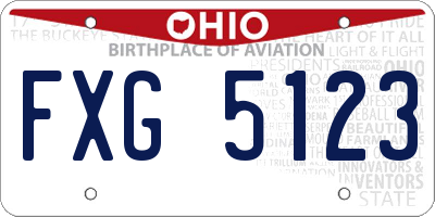 OH license plate FXG5123