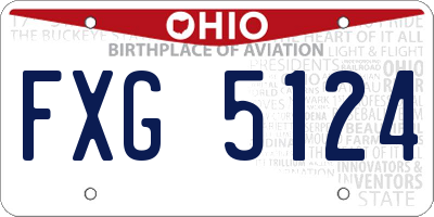 OH license plate FXG5124