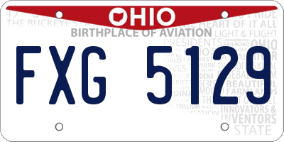 OH license plate FXG5129