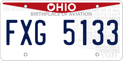 OH license plate FXG5133
