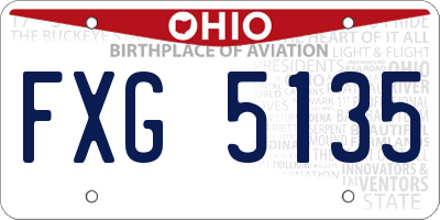 OH license plate FXG5135