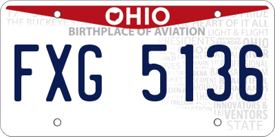 OH license plate FXG5136