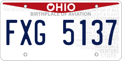 OH license plate FXG5137