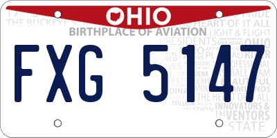 OH license plate FXG5147