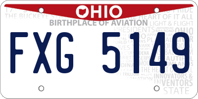 OH license plate FXG5149