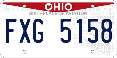 OH license plate FXG5158