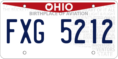 OH license plate FXG5212