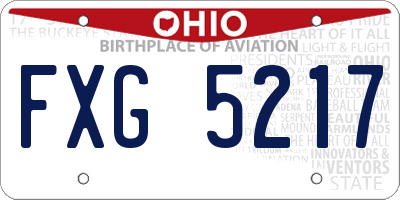 OH license plate FXG5217