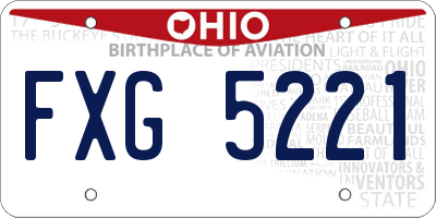 OH license plate FXG5221
