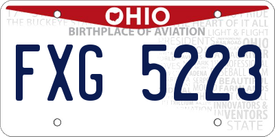 OH license plate FXG5223