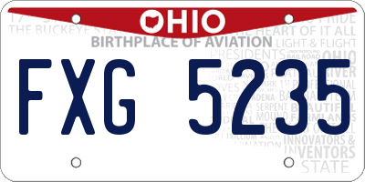 OH license plate FXG5235