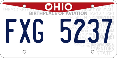 OH license plate FXG5237