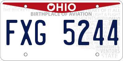 OH license plate FXG5244