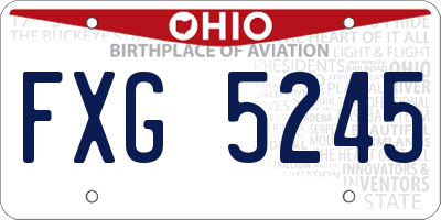 OH license plate FXG5245