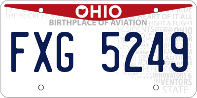 OH license plate FXG5249