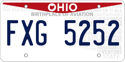 OH license plate FXG5252