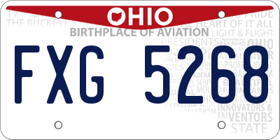 OH license plate FXG5268