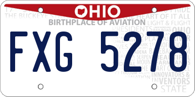 OH license plate FXG5278