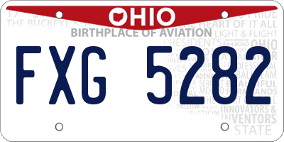 OH license plate FXG5282