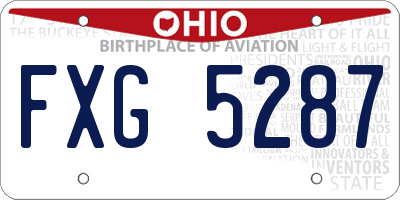 OH license plate FXG5287