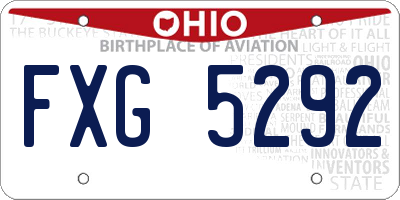 OH license plate FXG5292