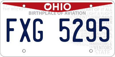 OH license plate FXG5295