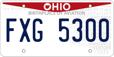 OH license plate FXG5300