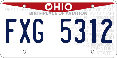 OH license plate FXG5312