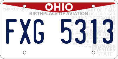OH license plate FXG5313