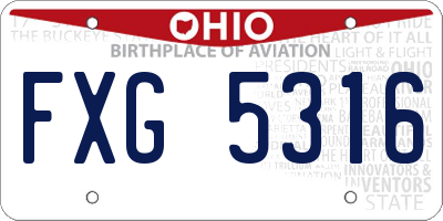 OH license plate FXG5316