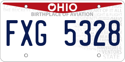 OH license plate FXG5328