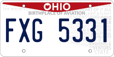 OH license plate FXG5331