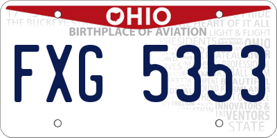 OH license plate FXG5353