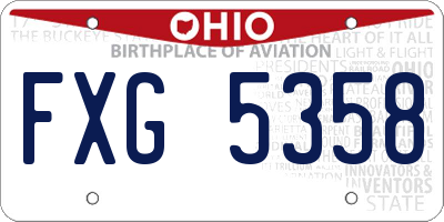 OH license plate FXG5358