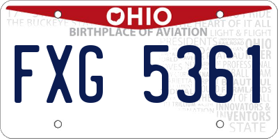 OH license plate FXG5361