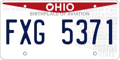 OH license plate FXG5371
