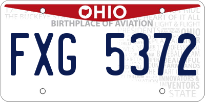 OH license plate FXG5372