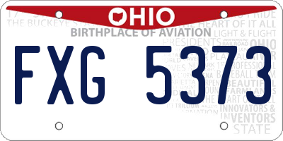 OH license plate FXG5373