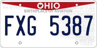 OH license plate FXG5387