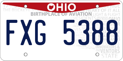 OH license plate FXG5388