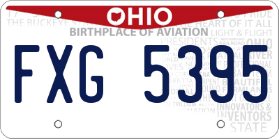 OH license plate FXG5395