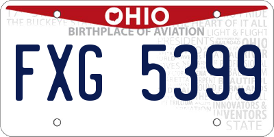 OH license plate FXG5399