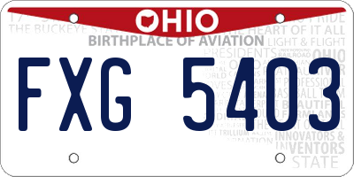 OH license plate FXG5403