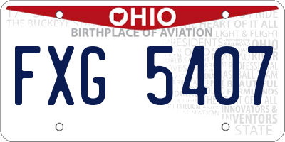 OH license plate FXG5407