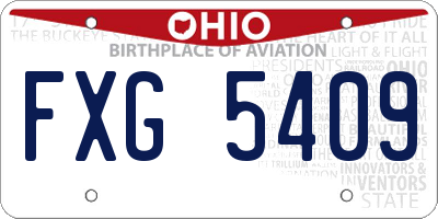 OH license plate FXG5409